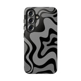 Grey Retro Swirl Tough Phone Cases
