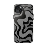 Grey Retro Swirl Tough Phone Cases