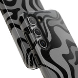 Grey Retro Swirl Tough Phone Cases