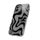 Grey Retro Swirl Tough Phone Cases