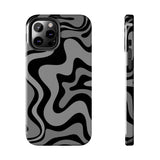 Grey Retro Swirl Tough Phone Cases