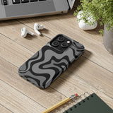 Grey Retro Swirl Tough Phone Cases
