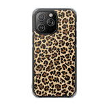 Leopard Print Magnetic Clear Phone Case — Impact-Resistant Transparent Case