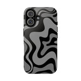 Grey Retro Swirl Tough Phone Cases