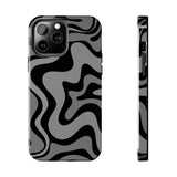 Grey Retro Swirl Tough Phone Cases