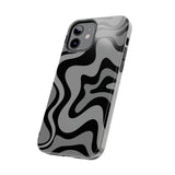 Grey Retro Swirl Tough Phone Cases