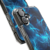 Blue Electric Flame Magnetic Clear Phone Case