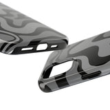 Grey Retro Swirl Tough Phone Cases