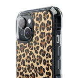 Leopard Print Magnetic Clear Phone Case — Impact-Resistant Transparent Case