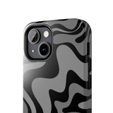 Grey Retro Swirl Tough Phone Cases