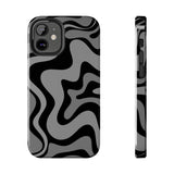 Grey Retro Swirl Tough Phone Cases
