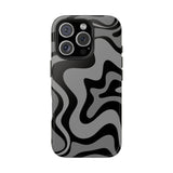 Grey Retro Swirl Tough Phone Cases