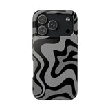 Grey Retro Swirl Tough Phone Cases