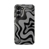 Grey Retro Swirl Tough Phone Cases