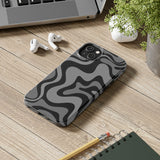 Grey Retro Swirl Tough Phone Cases