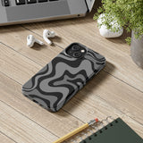 Grey Retro Swirl Tough Phone Cases