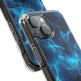 Blue Electric Flame Magnetic Clear Phone Case