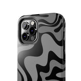 Grey Retro Swirl Tough Phone Cases
