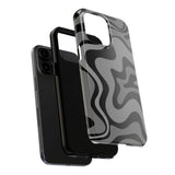 Grey Retro Swirl Tough Phone Cases