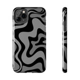 Grey Retro Swirl Tough Phone Cases