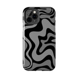 Grey Retro Swirl Tough Phone Cases