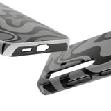 Grey Retro Swirl Tough Phone Cases
