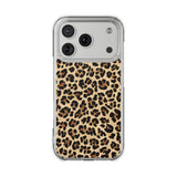 Leopard Print Magnetic Clear Phone Case — Impact-Resistant Transparent Case