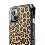Leopard Print Magnetic Clear Phone Case — Impact-Resistant Transparent Case