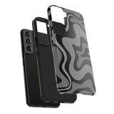 Grey Retro Swirl Tough Phone Cases