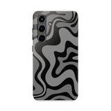 Grey Retro Swirl Tough Phone Cases