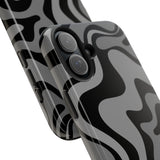 Grey Retro Swirl Tough Phone Cases
