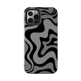 Grey Retro Swirl Tough Phone Cases