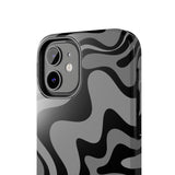 Grey Retro Swirl Tough Phone Cases