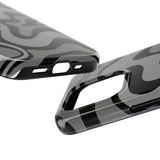 Grey Retro Swirl Tough Phone Cases