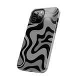 Grey Retro Swirl Tough Phone Cases