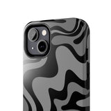 Grey Retro Swirl Tough Phone Cases