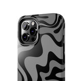 Grey Retro Swirl Tough Phone Cases