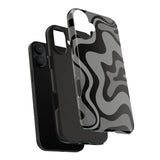 Grey Retro Swirl Tough Phone Cases