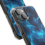 Blue Electric Flame Magnetic Clear Phone Case
