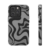 Grey Retro Swirl Tough Phone Cases