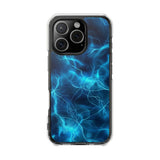 Blue Electric Flame Magnetic Clear Phone Case