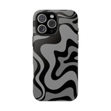 Grey Retro Swirl Tough Phone Cases