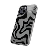 Grey Retro Swirl Tough Phone Cases