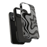 Grey Retro Swirl Tough Phone Cases