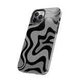 Grey Retro Swirl Tough Phone Cases