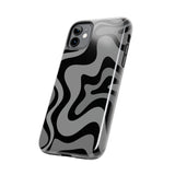 Grey Retro Swirl Tough Phone Cases