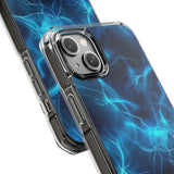 Blue Electric Flame Magnetic Clear Phone Case