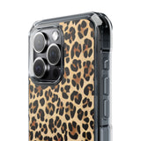 Leopard Print Magnetic Clear Phone Case — Impact-Resistant Transparent Case