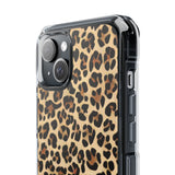 Leopard Print Magnetic Clear Phone Case — Impact-Resistant Transparent Case