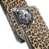 Leopard Print Magnetic Clear Phone Case — Impact-Resistant Transparent Case